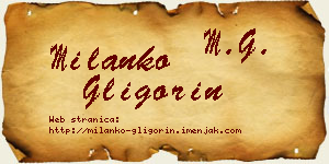 Milanko Gligorin vizit kartica
